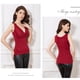 thumbnail image 3 of Sonducket Chaleco térmico para mujer, cuello en V, sin mangas, Color sólido, terciopelo, Top básico para mujer, ropa interior cálida para clima frío, Camisetas sin mangas Vino Tinto XXL Sonducket AP013373-08, 3 of 6