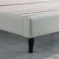 thumbnail image 5 of King Upholstered Platform Bed Frame with 45" Tall Headboard - Button Tufted Linen Bed - Light Beige - Oliver & Smith - Kendall, 5 of 7