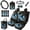 Blue Butterfly, variant on 15 Pcs Aztec Eagle Car Seat Cover Full Set for Most Truck SUV Fashion Car Accessories Including Steering Wheel Cover Belt Cover Garbage Can Rear View Mirror Cover Coasters Keychain