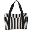 thumbnail image 1 of Bolso tote a rayas Bolsos de hombro tipo cartera diarios en blanco y negro con bolsillos múltiples, 1 of 5