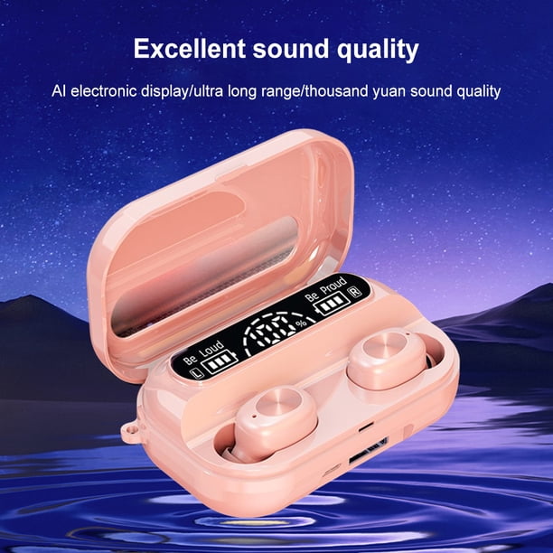 Auriculares Tws Auricular Intrauditivo 3000 Mah Compatible Con Bluetooth Auriculares Con Reducción De Ruido (Rosa) Kuymtek Para estrenar