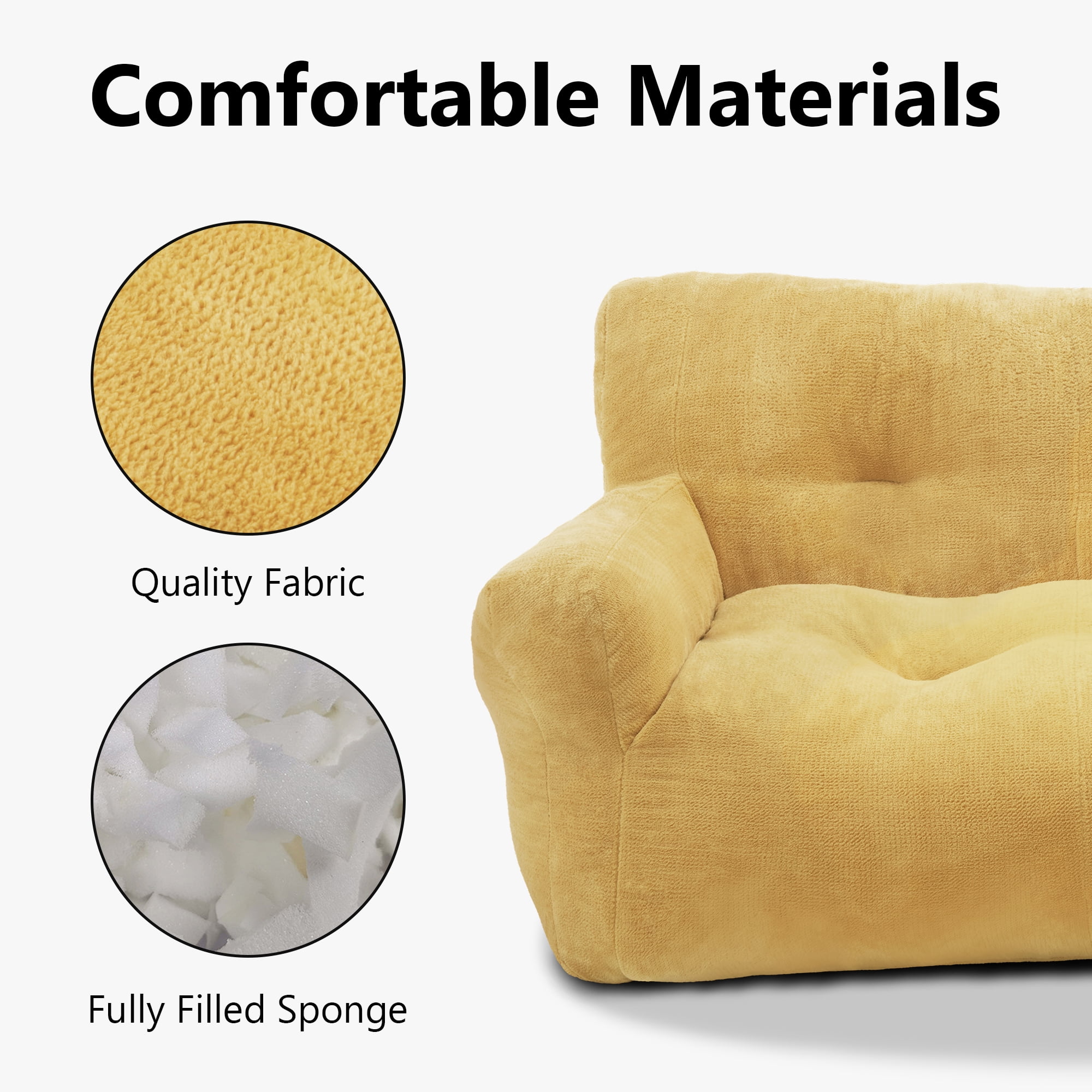 MCombo 43.3'' Large Pet Couch Dog Sofa Bed, Support up to 100lbs, No Assembly Need, Yellow