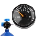thumbnail image 1 of Valve Pressure Gauge, Pressure Gauge Black 3000PSI/6000PSI Mini  For Pressure Measuring, 1 of 8