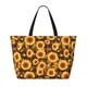 thumbnail image 2 of Fotbe Vintage Brown Plaid Sunflower Bolsa de Viaje para Playa - Resistente al Agua, Bolsa Tote de Gran Capacidad y Ligera con 7 Bolsillos para Mujeres y Hombres, 2 of 7