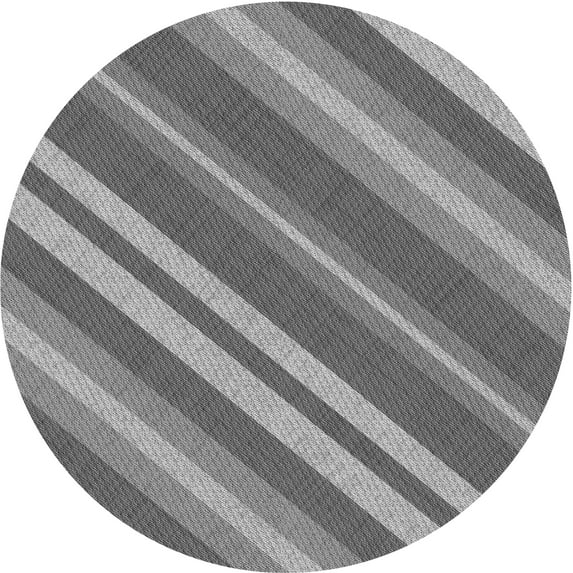 Ahgly Company Indoor Round Patterned Carbon Gray Area Rugs, 7' Round