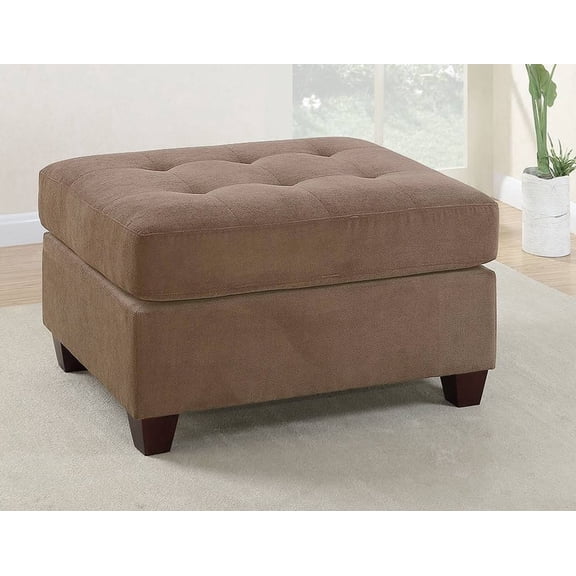 Bob Kona Waffle Suede Ottoman, truffle