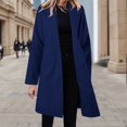 thumbnail image 2 of Double Plush Warm Coat For Women Solid Color Classic British Long Windbreaker Winter Work Coat For Women, 2 of 4