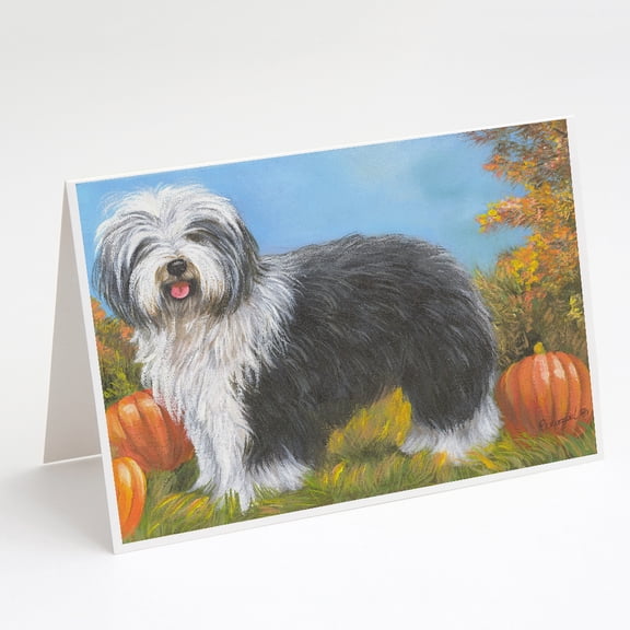 Caroline's Treasures Old English Sheepdog Ocotoberfest Greeting Cards with Envelopes, 5" x 7" (8 Count)