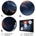 thumbnail image 3 of Designart "Universal Wonders in Blue and Orange I" Space Planet Metal Art Living Room, 3 of 5