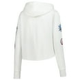 thumbnail image 3 of Women's White Team USA Flag & Patches Fleece Cropped Pullover Hoodie, 3 of 4