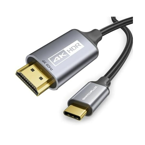 USB-C to HDMI Cable 3Ft [4K@60Hz] High-Speed USB Type C to HDMI 2.0 Braided Cord (Thunderbolt 3/4 Compatible) for iPhone 15 Series, MacBook Pro/Air, iPad Pro, Galaxy S8 to S23
