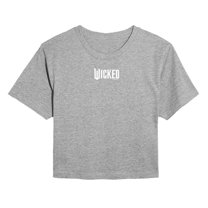 Wicked - White Logo - Adult Juniors Cropped Graphic T-Shirt