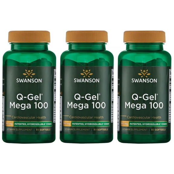 Swanson Q-Gel Mega 100 100 mg 60 Sgels 3 Pack