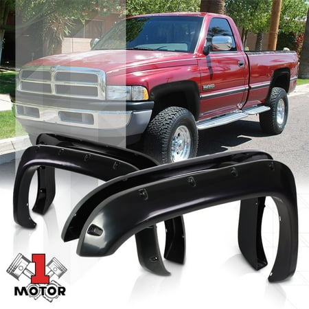 - Glossy Pocket Bolt/Rivet Fender Flares Wheel Cover for 94-02 Dodge Ram 1500 2500 95 96 97 98 99 00 01