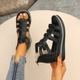 thumbnail image 5 of LUOGENLI Female Comfortable Sandals for Women with Back Strap Platform Sandals Women Many Band Open Toe Ankle Strap Fashion Slide Sandal Wedge Sandals For Women Low Heel Closed Toe, 5 of 9
