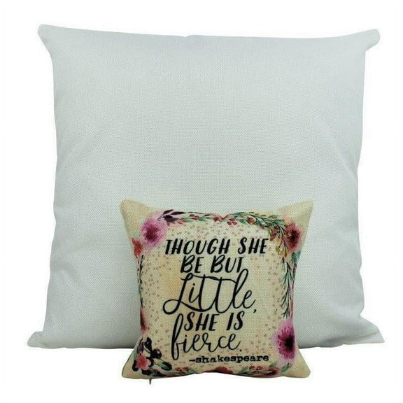 MINI: Though She be but Little | Pillow | Shakespeare Quotes | She Be Fierce | 8 x 8 | Tiny House Decor | Lumbar Pillow