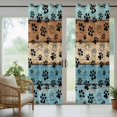 thumbnail image 5 of Outdoor Curtains for Patio Waterproof, Light Blue Brown Outdoor Privacy Panels Grommet, Rustic Farmhouse Dog Paw Vintage Blackout Outside Curtains for Porch/Cabana/Pergola/Gazebo 54"x84", 2 Panels, 5 of 8
