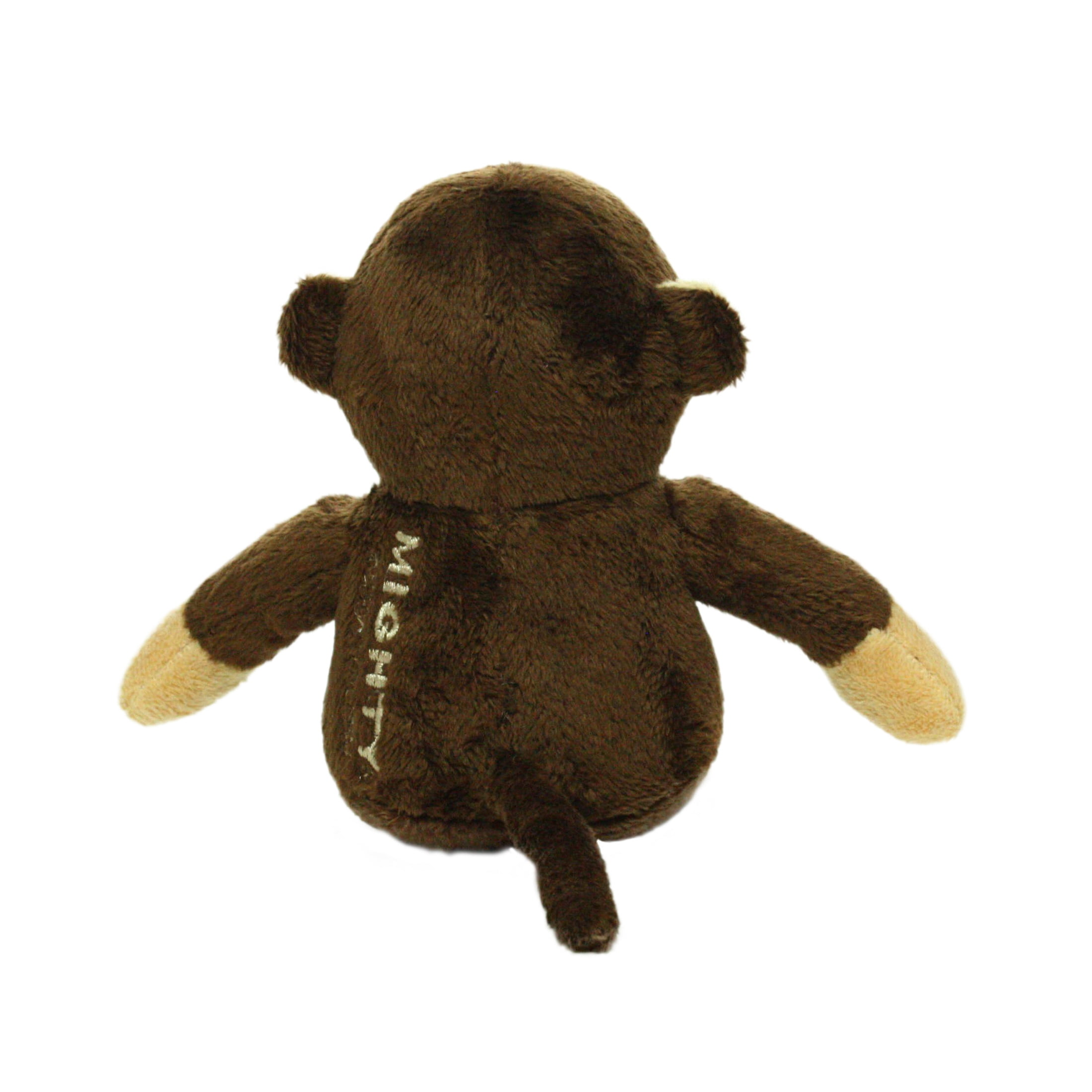 Mighty Jr Safari Monkey Brown Durable Plush Squeaky Dog Toy, 2 Pack