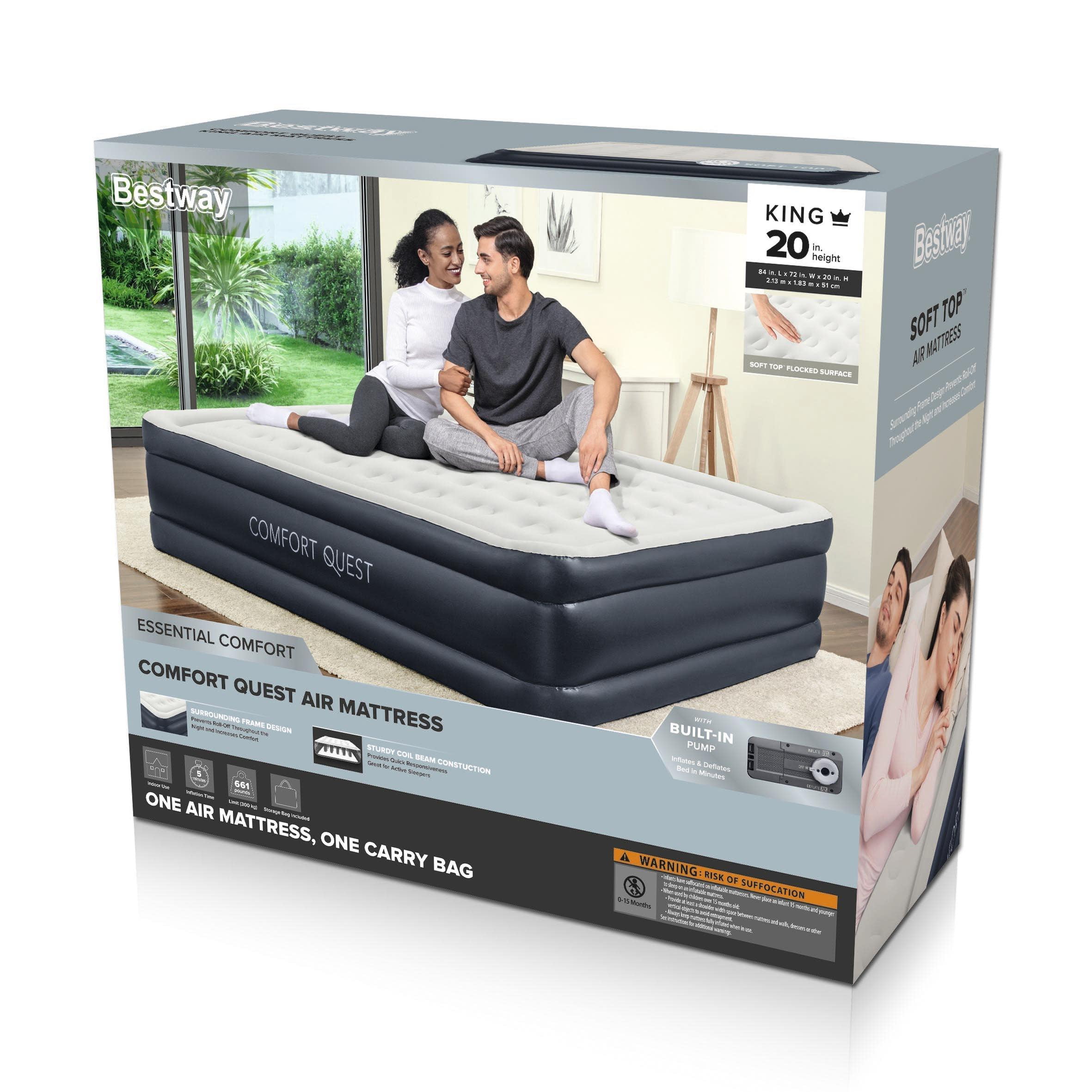 Uitgang Uitsteken havik Bestway Comfort Quest 18" Twin Air Mattress with Built-in Pump - Walmart.com