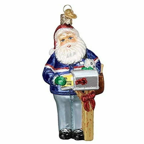 Old World Christmas Blown Glass Ornament for Christmas Tree, Postman Santa