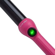 Jose Eber: Clipless Curling Iron 1 (25mm) - Pink - Professional Tourmaline Ceramic Barrel, Wand Styling Tool, Ion Technology, Heat Resistant Glove