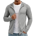 thumbnail image 6 of Mens Light Jackets Sun Protection Lightweight Full Zip Hoodie Jacket Mesh Cooling Long Sleeve Fishing Hiking Shirt,XL,Light Gray, 6 of 8