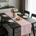 thumbnail image 2 of Pink Striped Table Runner 72 Inches Long, Modern Simple Farmhouse Beige Vintage Kitchen Coffee Dining Table Decoration for Home Party Birthday Wedding Home Decor 18x72 Inches, 2 of 8