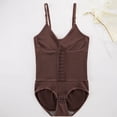 thumbnail image 4 of MaFYtyTPR Women's Shapewear Bodysuits Solid Color Buckle One-Piece Corsets Clothes Ladies Tummy Control Bodysuit Z-Coffee XXL, 4 of 6