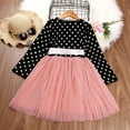 thumbnail image 2 of Kids Toddler Girl Polka Dotted Multilayer Ruffled Long Sleeve Tutu Party Dresses, 2 of 10