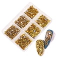 thumbnail image 1 of Graflsoa Flat Bottom Mixed Color AB Nail Rhinestones for DIY Nail Art, 10# Iridescent Gold, 900-1000pcs, Lightweight & Durable, Perfect for Crafts & Decorations, 1 of 6