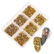 thumbnail image 1 of Piedras decorativas para uñas con fondo plano en tonos AB, blanco porcelana y champán, 6 estilos, incluye detalles dorados, ideal para DIY y decoración de uñas, 10 colores disponibles,, 1 of 6