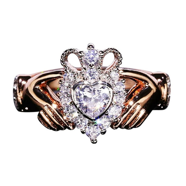 Anillos para mujer, regalos para mujer, moda, dama, mano, corazón, circonita, pulsera de compromiso, collar