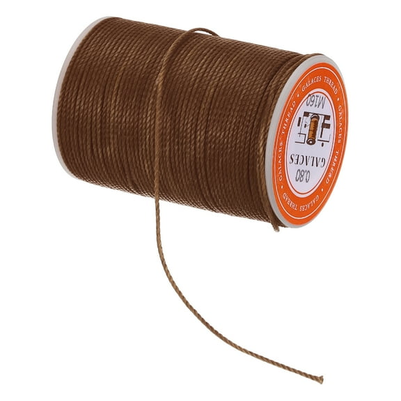 Waxed Cord 0.8mm 60 Yards Wax Bead Leather Thread for Jewelry Making Leather Sewing Dark Brown