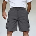 thumbnail image 2 of Men's Casual Sports Shorts with Elastic Waistband Zipper Pocket, Athletic Shorts, Quick Dry, Lightweight, Stretchy, Gym Workout, Running, Hiking, Daily Wear, Summer | AESTIVO,Dark Gray 5XL, 2 of 9