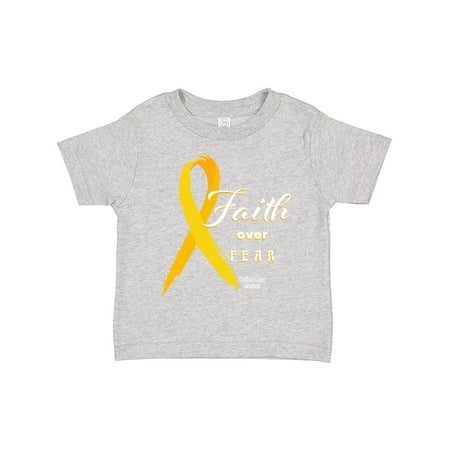 

Inktastic Faith over Fear Childhood Cancer Awareness and Yellow Ribbon Gift Toddler Boy or Toddler Girl T-Shirt