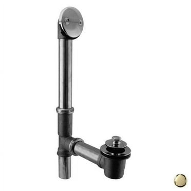 Westbrass D3262-03 Pull and Drain Bath Waste and Overflow with 2-Hole Faceplate - Polished Brass