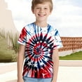 thumbnail image 2 of LIIPEE Boys 4Th Of July T-Shirts Summer Casual Comfort Independence Day Neon Tie Dye Printed Round Neck Short Sleeve Shirts Toddler Leisure Beach Tee Shirts,Red,8-9 Years, 2 of 5