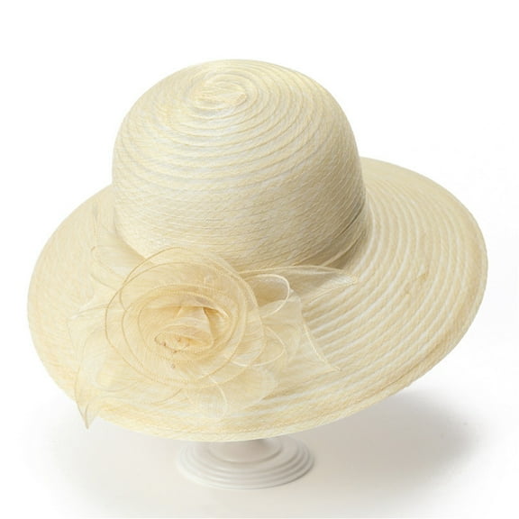 Elegant Sun Hat for Women Summer Wide Brim Floppy Beach Hat with Lightweight And Breathable Ladies Gardening Fishing Bucket Cap Beige One Size