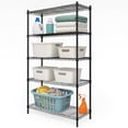 thumbnail image 1 of Estante Organizador para Almacenamiento de Acero Resistente - Anaquel Rack 5 Niveles Ideal para Baño Cocina Ropa Lavanderia 183 cm (Negro), 1 of 5