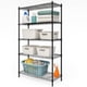 thumbnail image 1 of Estante Organizador para Almacenamiento de Acero Resistente - Anaquel Rack 5 Niveles Ideal para Baño Cocina Ropa Lavanderia 183 cm (Negro), 1 of 5