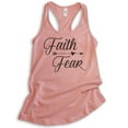 thumbnail image 1 of Faith Fear Tank Top, Ladies Racerback Tank Top, Christian Tank, Catholic Tank, Religion Tank, Grace Tank, Desert Pink, Large, 1 of 3