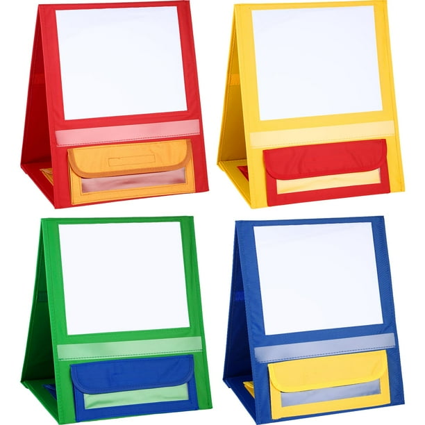 Soporte magnético para gráficos de bolsillo de escritorio, 4 Uds., con estuche para bolígrafo, plegable, de doble cara, pequeño, para mesa, 15x12,6 pulgadas