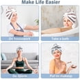 thumbnail image 3 of 1pc Microfiber Hair Drying Wrap — Quick-Drying Hair Towel with Button Closure — Ultra-Soft, Extra-Thick Coral Fleece Drying Cap — Anti-Frizz Hair Turban — Designed for Curly, Long, and Thick Hair., 3 of 6