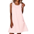 thumbnail image 2 of QUNYINEY Casual Sundresses for Women Sleeveless A Line Striped Midi Tank Dress Beach Loose Fit Crew Neck with Pockets Dresses, 2 of 8
