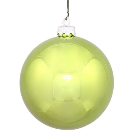 Shiny Lime Green UV Resistant Shatterproof Christmas Ball Ornament 4