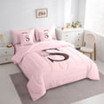 thumbnail image 2 of Erosebridal S Personalized Initial Girl Bedding Comforter Set 7pcs,Teens Floral Rose Flowers Queen Bedding Sets,Pink Reversible, 2 of 6