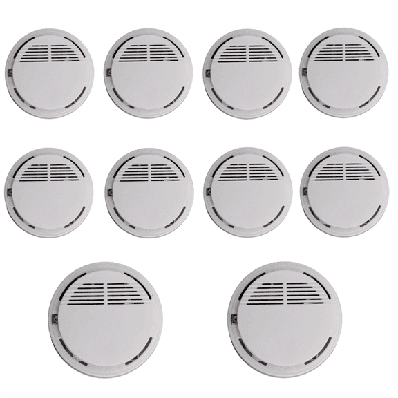 Smoke Alarm Detector, 10 Pack Home Fire Safety Sensor Alert, Photoelectric Smoke Detector for House Hotel Office Warehouse Fire Protection