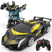 Wupuaait 2.4Ghz Transform Rc Cars 1:18 Scale Remote Control Car Transforming Robot, One-Button Deformation 360° Rotation Car Toy Gifts for Boys 3-12, Bat