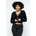 thumbnail image 2 of Eyelash Knit Cropped Cardigan With Pearl Button Details, 2 of 7
