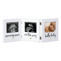 Pearhead Triple Sonogram Keepsake Baby Picture Frame, White